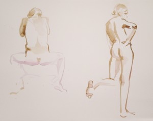 Bodor Z.: Kroki (akvarell, papír) 2012.